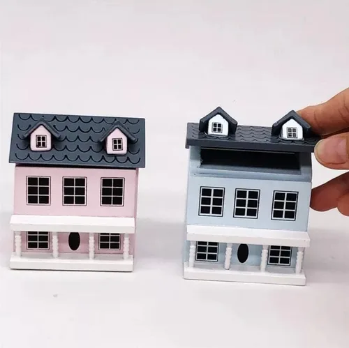 Vista 5 de Cutemini Cabaña en miniatura para casa de muñecas, accesorios para decoración de escritorio de 3 piezas