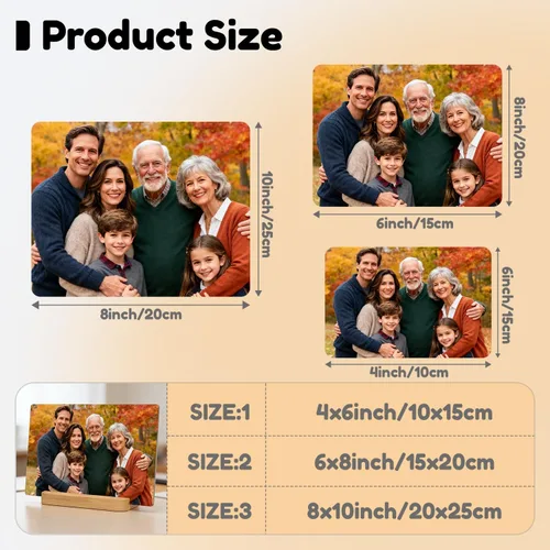 Vista 3 de XINYIMAI Impresiones de fotos de metal personalizadas, marco de fotos personalizado con tus fotos, regalos de fotos personalizados para amantes