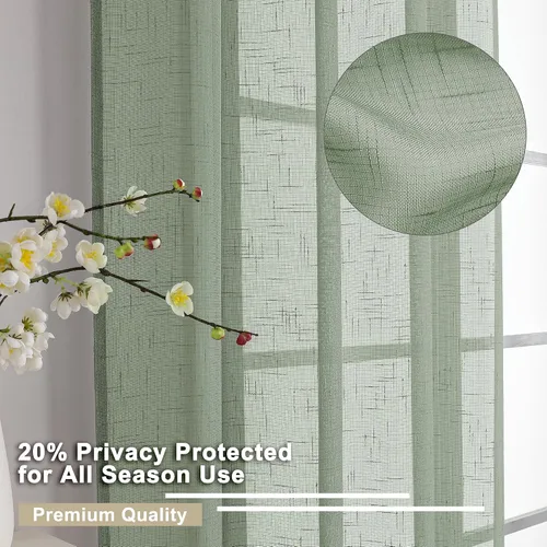 Vista 6 de Aiyufeng Niveles transparentes de lino verde 45 pulgadas