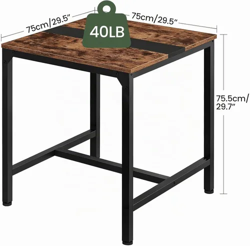 Vista 3 de CHOEZON Mesa de comedor cuadrada para cocina, mesa de comedor de 29.5 pulgadas, mesas de comedor pequeñas, escritorio de escritura, mesas de café