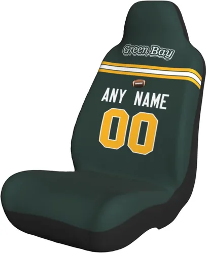 Vista 8 de Fundas de asiento de coche de fútbol personalizadas, accesorios personalizados para automóvil, regalos de Arizona con nombre y número, funda