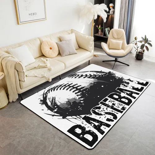 Vista 8 de Erosebridal Alfombra Kawaii de 5 x 7 pies para niños, decoración de dormitorio de adolescentes; alfombra de panda blanco y negro; alfombra de área