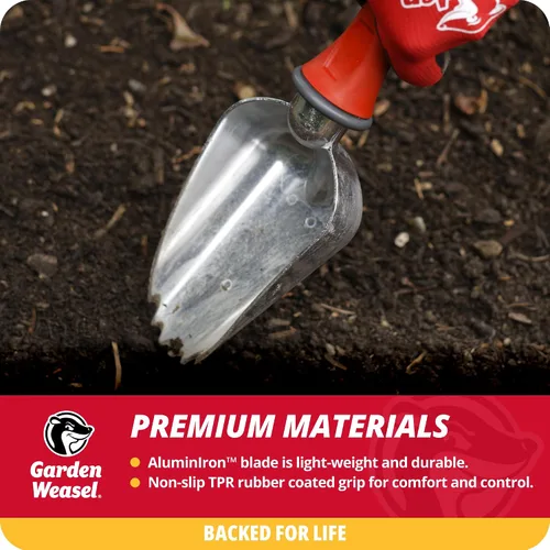 Vista 4 de Garden Weasel Cuchara para macetas, de gran tamaño, excavación y transporte, herramientas de excavación manual para plantar y jardinería, pala