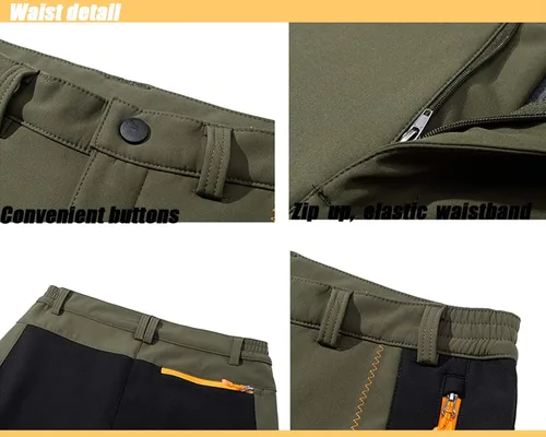 Vista 3 de TACVASEN Men's Snow Pants Outdoor Water Repellent Ski Snowboard Fleece Lining Soft Shell Pants Trousers