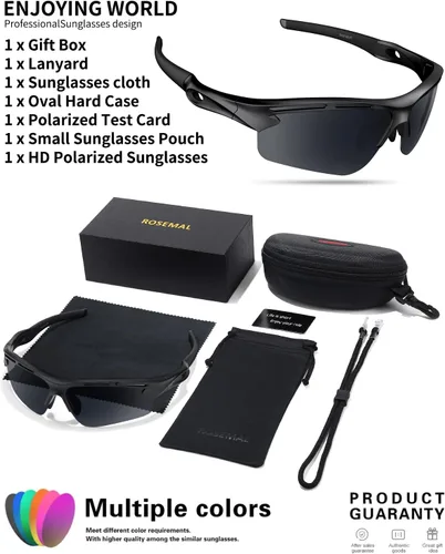 Vista 6 de Lentes de sol polarizados deportivos para hombres y mujeres, protección UV400 para correr, ciclismo, pesca, senderismo, TR90