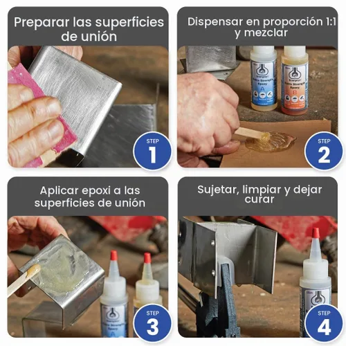 Vista 4 de Brampton Epoxi extra resistente, vida útil de 20 minutos, kit de pegamento epoxi impermeable de 2 partes para azulejos, metal, cerámica, vidrio