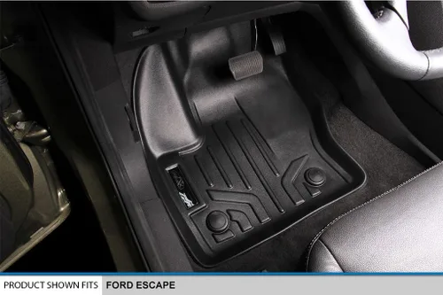 Vista 2 de MAXLINER - Juego de alfombrillas de suelo de ajuste personalizado de 2 filas compatibles con Ford Escape 2013-2019