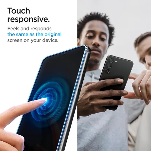 Vista 6 de Spigen Protector de pantalla de vidrio templado [Glas.tR EZ Fit] diseñado para Galaxy S23 Plus (2023) [compatible con fundas], paquete de 2 9H