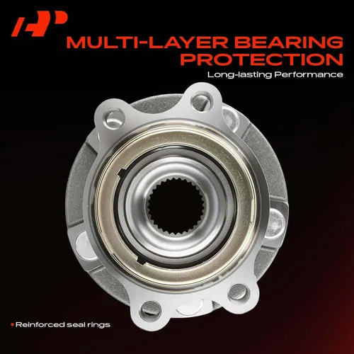 Vista 5 de A-Premium 2 rodamientos de rueda delantera y conjunto de cubo con 5 lengüetas compatibles con Nissan Murano 2003-2007, Quest 2004-2009