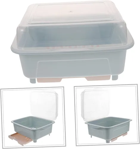 Vista 3 de COLLBATH Bandeja escurridor de tablero, bandeja para botella, con soporte, organizador de secado de vasos, utensilios de almacenamiento, placa
