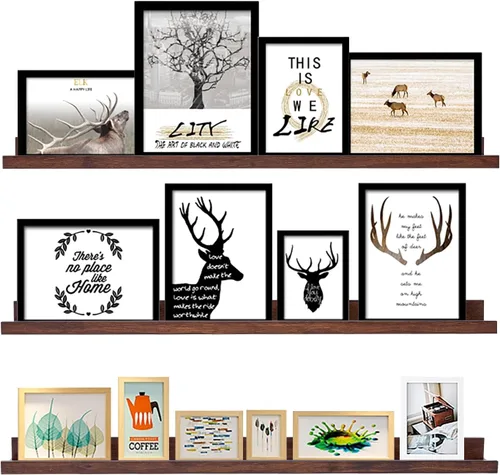 Vista 10 de AZSKY Juego de 3 estantes flotantes para pared, estantes de 24 pulgadas con labio, estante grande para libros de guardería, estantería