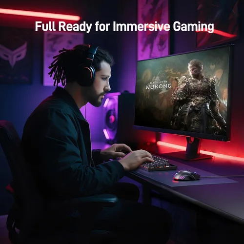 Vista 9 de acer Ratón para juegos con cable, mouse ergonómico RGB de 12,800 DPI con sensor óptico, 8 botones programables, 12 modos retroiluminados, software