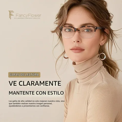 Vista 2 de Square Reading Glasses for Women - Blue Light Blocking Readers - Amber Mist Negro claro