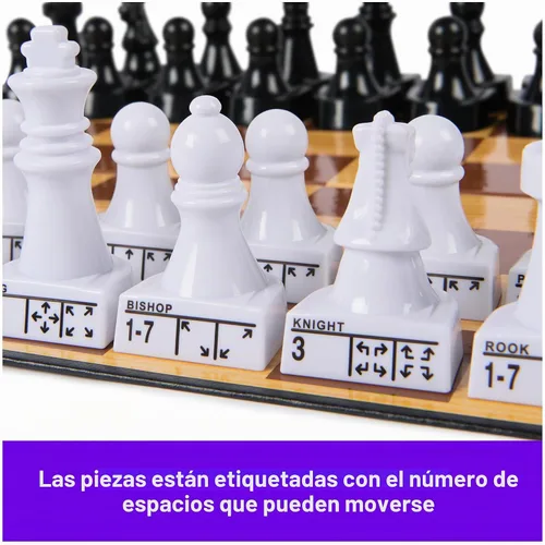 Vista 3 de Spin Master Games Cardinal Classics Profesor de ajedrez Learn to Play Chess with Large Pieces That Show Direction & Movement, First Chess Set, For