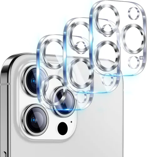 Vista 17 de UniqueMe para Paquete de 3 Protectores de Lente de Cámara para iPhone 15 Pro/iPhone 15 Pro Max, [Protección contra Caídas] [Compatible con Fundas]