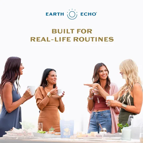 Vista 7 de Earth Echo Paquete revitalizante y Nightcap – Colágeno hidrolizado con vitamina C y ácido hialurónico para piel radiante – Leche dorada orgánica