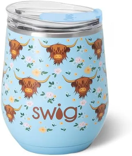 Vista 11 de Swig Life Vaso de vino de 12 onzas con tapa, acero inoxidable, apto para lavavajillas, portátil, triple aislamiento (todos los americanos)