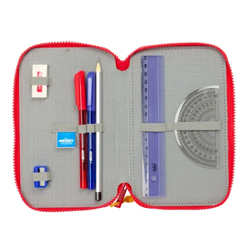 Vista 3 de Plumier Triple Mickey Mouse Clubhouse Good day Azul 12,5 x 19,5 x 5,5 cm 37 Piezas