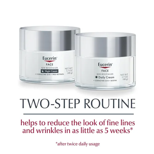 Vista 12 de Eucerin Q10 - Set de cuidado de la piel, crema facial diaria antiarrugas con biotina (1.7 onzas) + crema de noche antiarrugas con Pro-Retinol