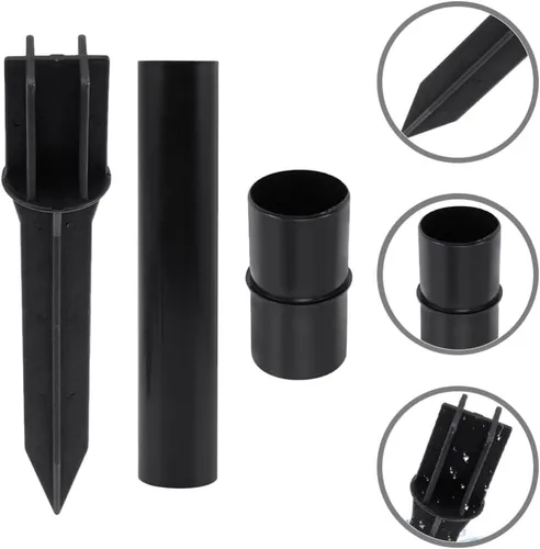 Vista 8 de Yardwe Accesorios de poste de luz solar para exteriores, hebilla de conector de enlace de repuesto con estacas de plástico de 1.25 pulgadas