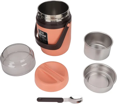 Vista 2 de ZJchao Contenedor de almuerzo de comida caliente, lonchera térmica, contenedor de almuerzo caliente de 2 L, recipiente de sopa al vacío, frasco