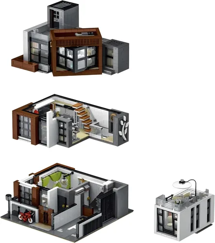 Vista 6 de General Jim's Villa Moderna de Cubismo Modular en Bloques de Construcción de Ciudad en Estilo MOC Compatible con Conjuntos Lego City y Otras