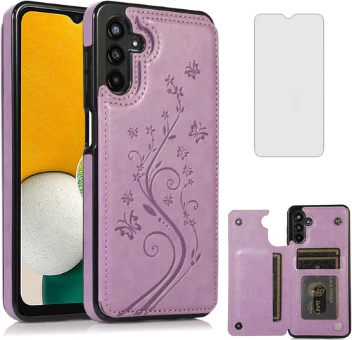 Vista 9 de Asuwish Funda de teléfono para Samsung Galaxy A13 5G/4G con protector de pantalla de vidrio templado, tarjetero con soporte para tarjeteros, soporte
