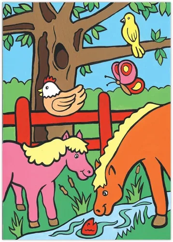 Vista 2 de Royal Brush MFP-8 My First Paint by Number Kit, 8.75 x 11.375 pulgadas, animales de granja