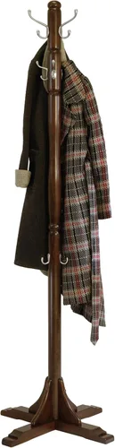 Vista 5 de Winsome Árbol de madera Jera, Capuchino Convenient Organizer with Hanging Hooks for Entryway, Bedroom, Efficient Hall Tree Storage for Coats