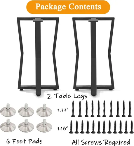 Vista 4 de Juego de 2 patas de escritorio de metal, patas de mesa en forma de T resistentes de 28 pulgadas de alto x 16 pulgadas de ancho, patas de metal