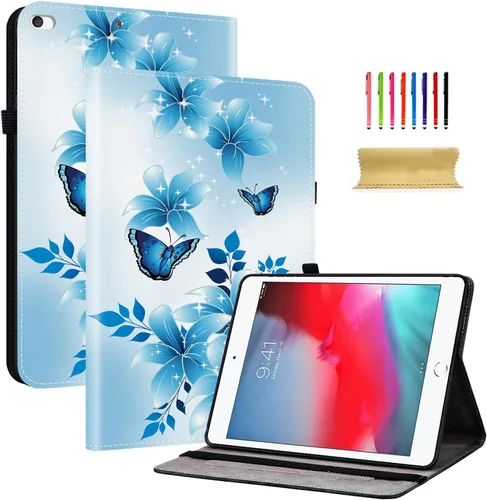 Vista 34 de Dteck Funda para iPad mini 5/4/3/2/1, elegante y ligera de cuero sintético tipo folio con cartera, funda inteligente