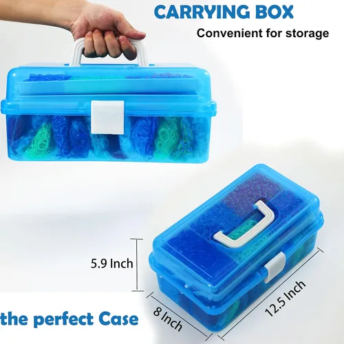 Vista 3 de YITOHOP Kit de Pulseras de Bandas Elásticas de Telar 15000+, Bandas de Goma para Kit de Hacer Pulseras, Kit de Fabricación de Pulseras de Telar