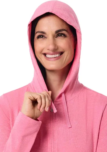 Vista 44 de Sudadera con capucha para la costa, de Coolibar, para mujer, UPF 50+, protege del sol