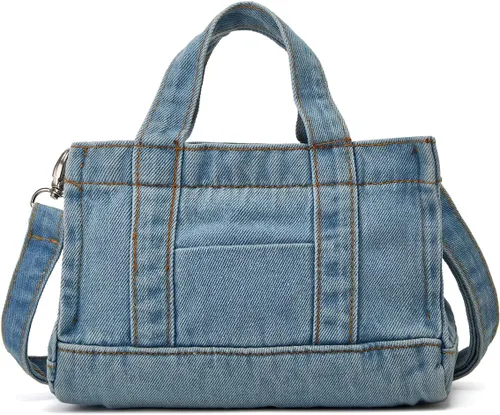 Vista 2 de Denim Hobo Bags for Women Canvas Shoulder Crossbody Bags Summer Casual Totes Handbag Cloth Bags Versatile Purses