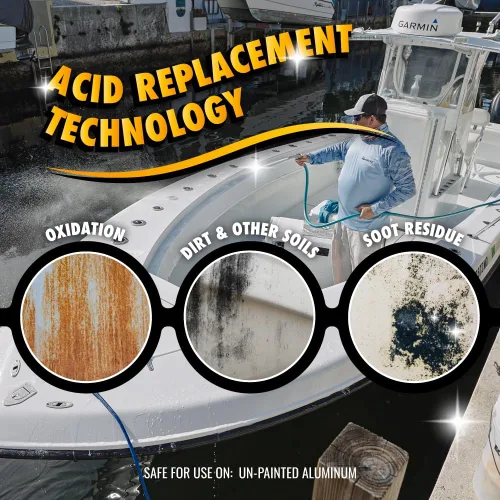 Vista 5 de Booyah Clean Limpiador y abrillantador de pontón de aluminio - Limpiador de aluminio preferido ambientalmente - Sin ácido, elimina la oxidación