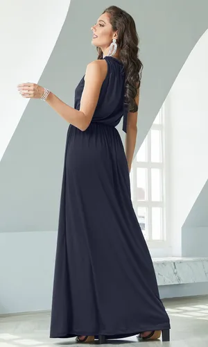 Vista 4 de KOH KOH Vestido de verano, sin mangas, formal, sexy, holgado