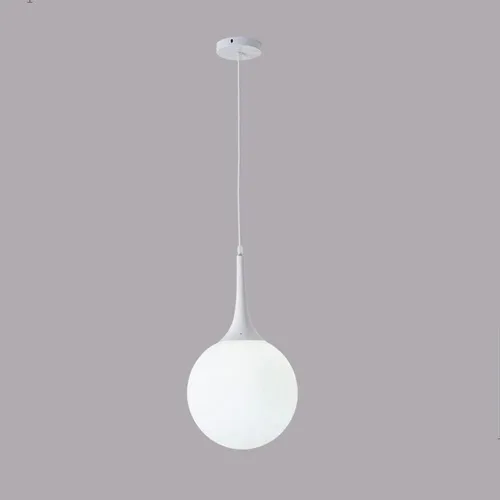 Vista 5 de Milky White Glass Spherical Pendant Lamp Modern Hanging Light Fixture E27/E26 Sockets Adjustable Wire Suspension Chandeliers for Cafe Restaurant Dark