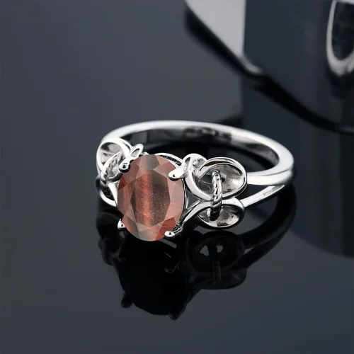 Vista 61 de Gem Stone King Anillo de compromiso ovalado con piedra natal para mujer, plata de ley 925, ovalado de 0.354 x 0.276 in, anillo de compromiso