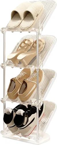 Vista 14 de YYW Estante para zapatos estrecho vertical, estante para zapatos para entrada, organizador de almacenamiento de zapatos de esquina para espacios