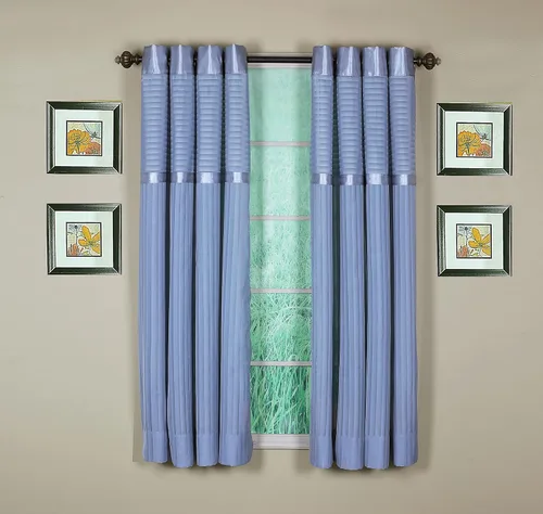 Vista 5 de Today's Curtain Silhouette - Panel con ojales, 63 pulgadas, azul, 55 pulgadas de ancho x 63 pulgadas de largo