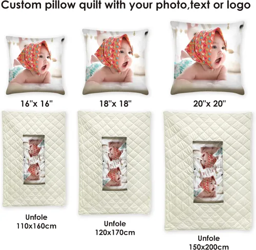 Vista 7 de Edredón de almohada con foto personalizada, almohada personalizada de doble uso, funda de almohada personalizada con imagen, almohadas decorativas