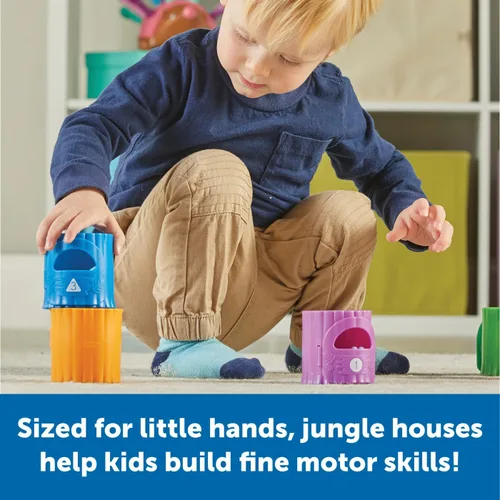 Vista 4 de Learning Resources Peekaboo Learning Jungle Toddler - 10 piezas, a partir de 18 meses, juguetes Montessori para niños pequeños, forma apilable