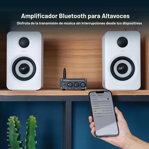 Vista 3 de Fosi Audio BT20A - Amplificador estéreo Bluetooth, amplificadores de componentes de audio para el hogar de 2 canales para altavoces pasivos, mini
