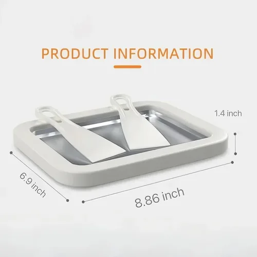 Vista 6 de Máquina para hacer helados enrollados, sartén para puntos dulces, plato frío instantáneo, ideal para hacer helado enrollado, suave para servir