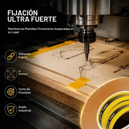 Vista 2 de LLPT Cinta de carpintería de doble cara, cinta de plantilla CNC de 0.984 in x 108.3 ft (WT258)