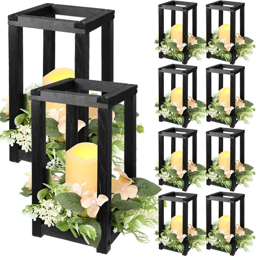 Vista 11 de Hushee Juego de 60 velas de madera para centros de mesa de boda, color Negro