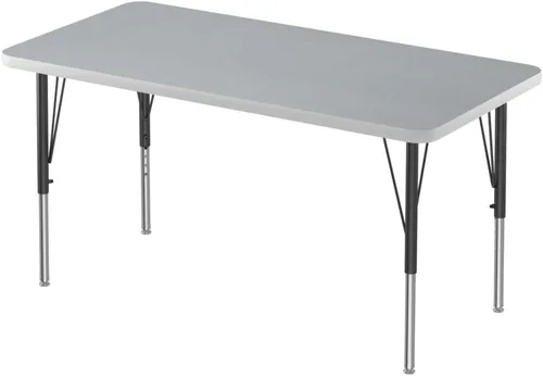 Vista 27 de Correll Mesa rectangular de actividades para el aula de 24 x 48 pulgadas, altura ajustable (19 a 29 pulgadas), parte superior de granito gris, borde