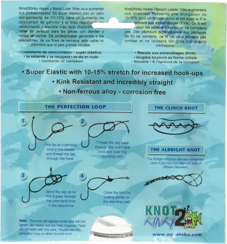Vista 2 de Knot2Kinky - Cable líder de níquel y titanio de 75 libras, color verde