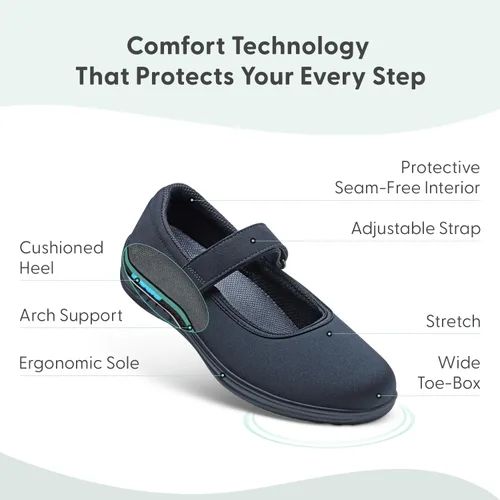 Vista 3 de Orthofeet Zapatos ortopédicos Springfield Mary Jane para mujer