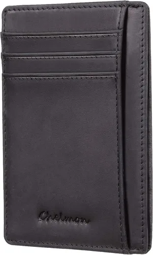 Vista 5 de Chelmon Funda plegable para tarjetas múltiples y billetera delgada con bolsillo frontal RFID